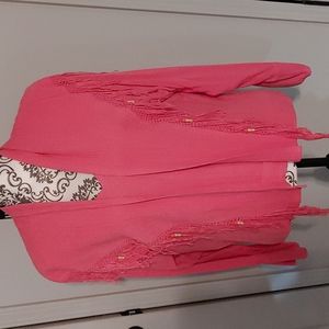 Jacket set with fringe and beads handmade